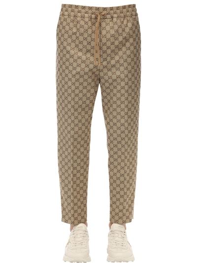 gucci pantaloni beige|gucci cargo track pants.